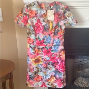 Bright floral mini dress